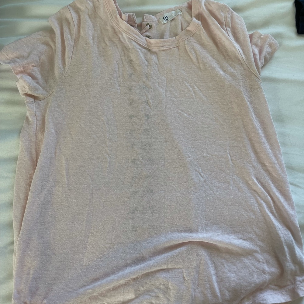 Light pink top with criss cross back